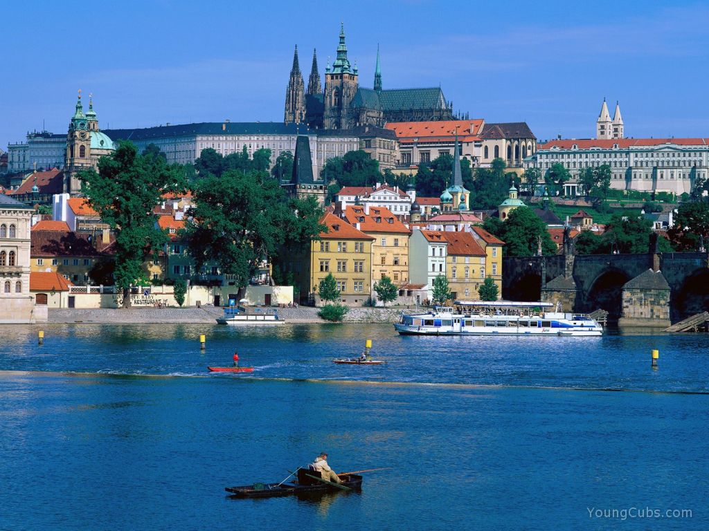 Sightseeing by a River, Prague, Czech Republic